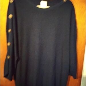 St. John's Bay Black Top with Gold Button Details